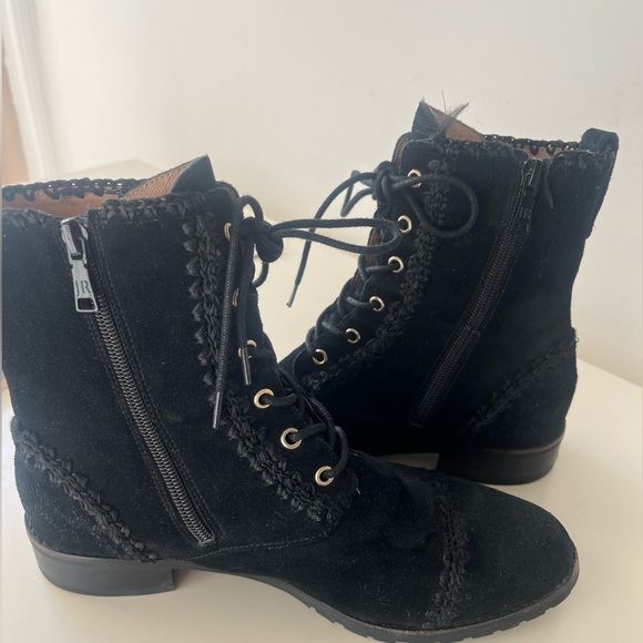 Jack Rogers Size 8 Suede Gemma Lace Up Booties - Picture 2 of 8